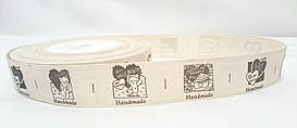 Тканинна стрічка "Handmade" 2,5 см 25м
