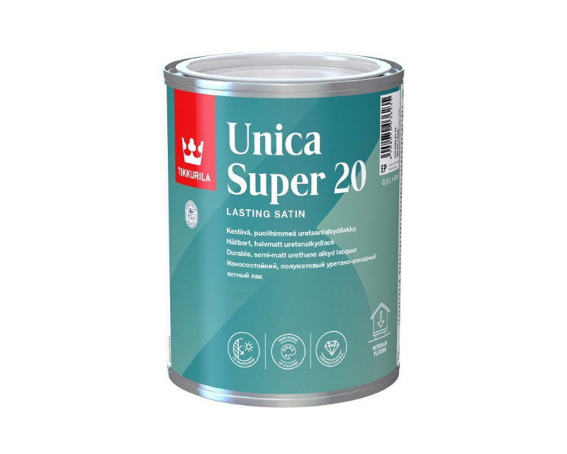 Лак алкид-уретановый TIKKURILA UNICA SUPER 20 яхтовый полуматовый 0,9л - фото 1 - id-p74041935