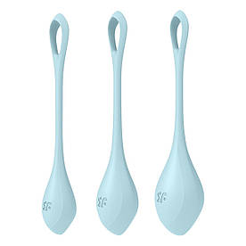 Набір йоні намистин Satisfyer Yoni Power 2 Light Blue, діаметр 2-2,5-3см, вага 22-44-73гр 777Shop.com.ua