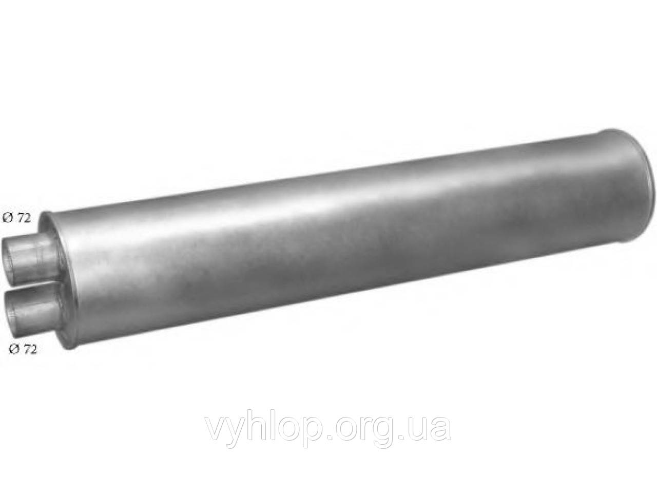 Глушник Mercedes 709 din 50372 (Розміри: 203 ;L=1050mm) (69.37) Polmostrow алюминизированный