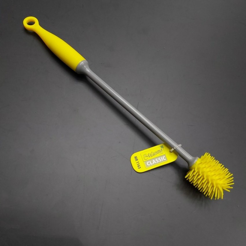 Йоржик силіконовий для пляшок Maestro MR-1163 кухонна щітка для миття жовта