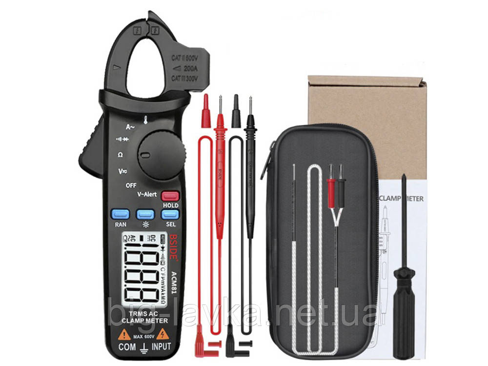 Струмовимірювальні кліщі Bside ACM81 AC ACM81-AC Чорний, фото 1