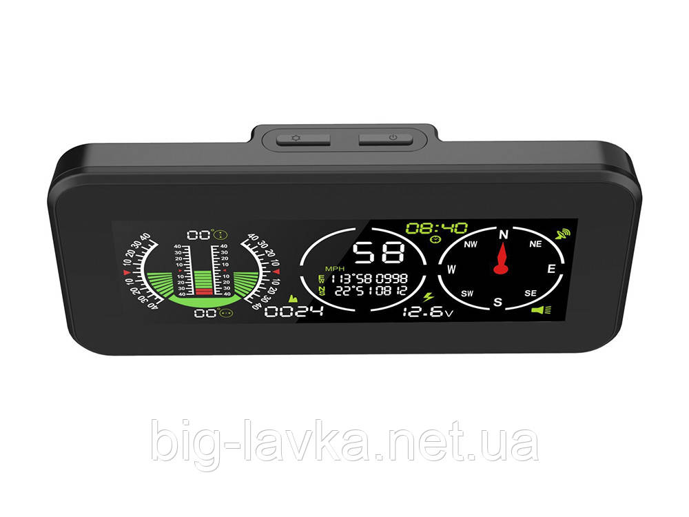 Автомобільний GPS MR Cartool M60 з компасом інклінометр годинником  Чорний, фото 1