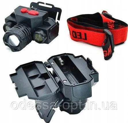 Налобний ліхтар BL 1805 COB XPE 18650 usb charge, фото 3