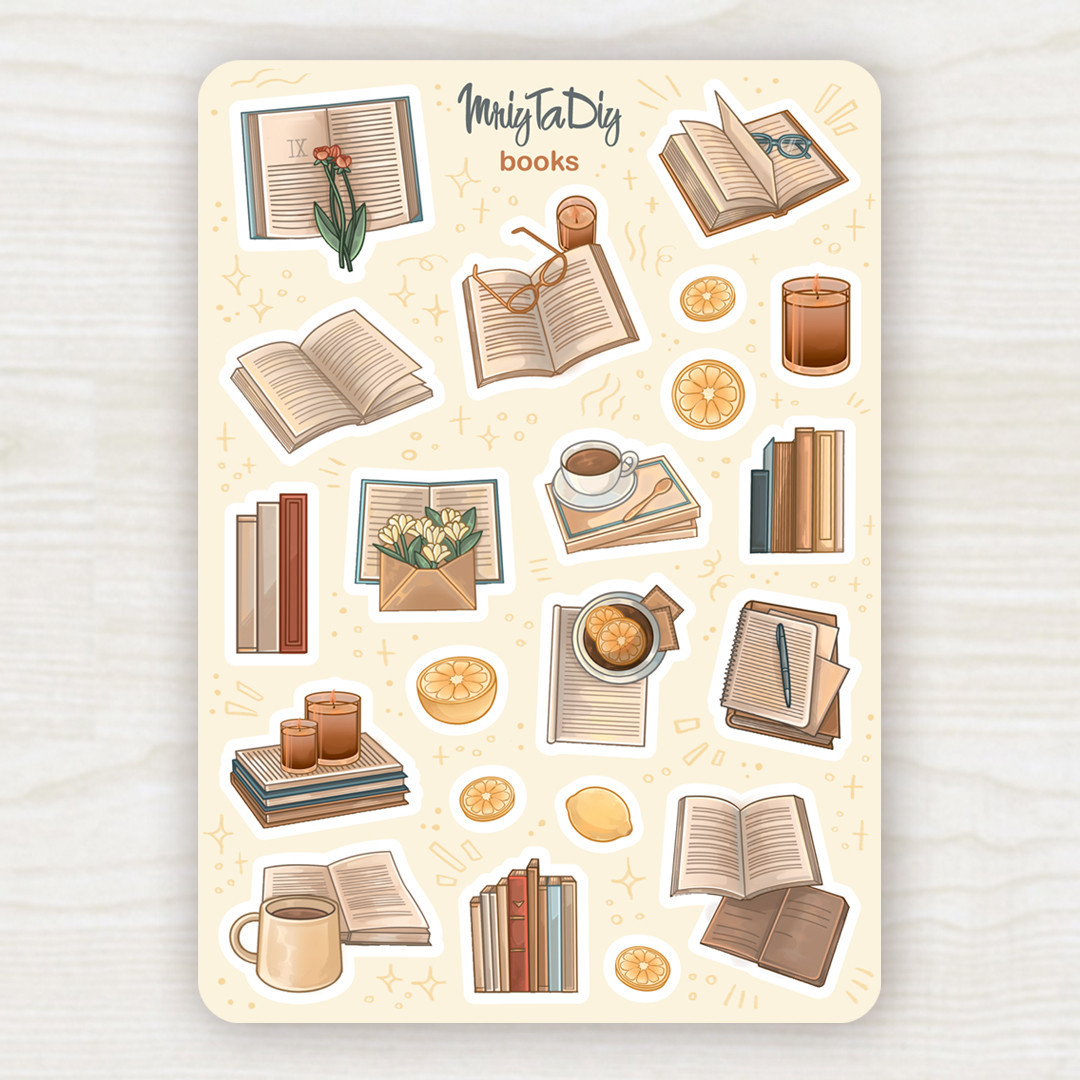 Стикер лист с наклейками "MriyTaDiy модель "Books"