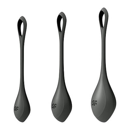 Набір йоні намистин Satisfyer Yoni Power 2 Black, діаметр 2-2,5-3sм, вага 22-44-7R SO5550, фото 1