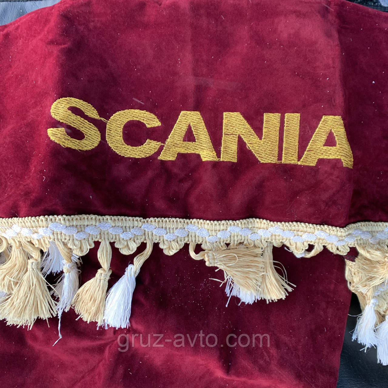 Штори в кабіну SCANIA лобове скло-1 та бічні-2 колір бордовий