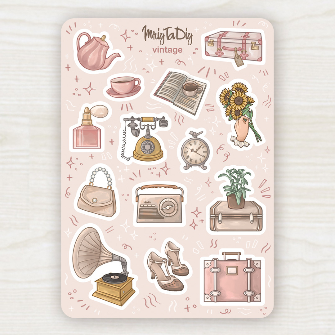 Стикер лист с наклейками "MriyTaDiy модель "Vintage", фото 1