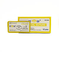 Кетгут звичайний RT-med USP 2 (EP 6) зі звор. ріж. голкою 40мм 3/8 кола