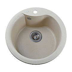 Мийка для кухні GLOBUS LUX гранітна 485x485мм кругла бежева 000021055