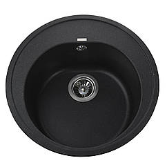 Мийка для кухні GLOBUS LUX гранітна 510x510мм кругла чорна 000021075