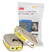 Фільтр подвійний 6002CH для маски 3M захист від органічних газів, парів і частинок, вугільний змінний картридж