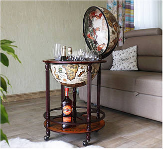 Глобус барів підлоговий на 4 ніжки 420 беж-темна вишня 42003W-R