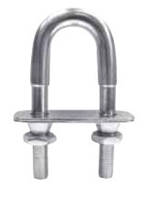 U-болт з двома пластинами та антивандальними гайками, арт. 814223408100, нержавіюча сталь А4, 8X100мм