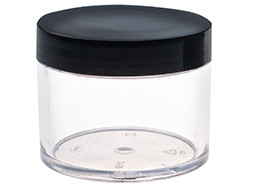 Баночка прозора з чорною кришкою 60 гр (баночка герметична, з кришкою, ємність для крему, для сипучих), фото 1