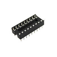 Панелька DIP 18 з плоскими контактами крок 2.54 мм вузька (ширина 7.62 мм)