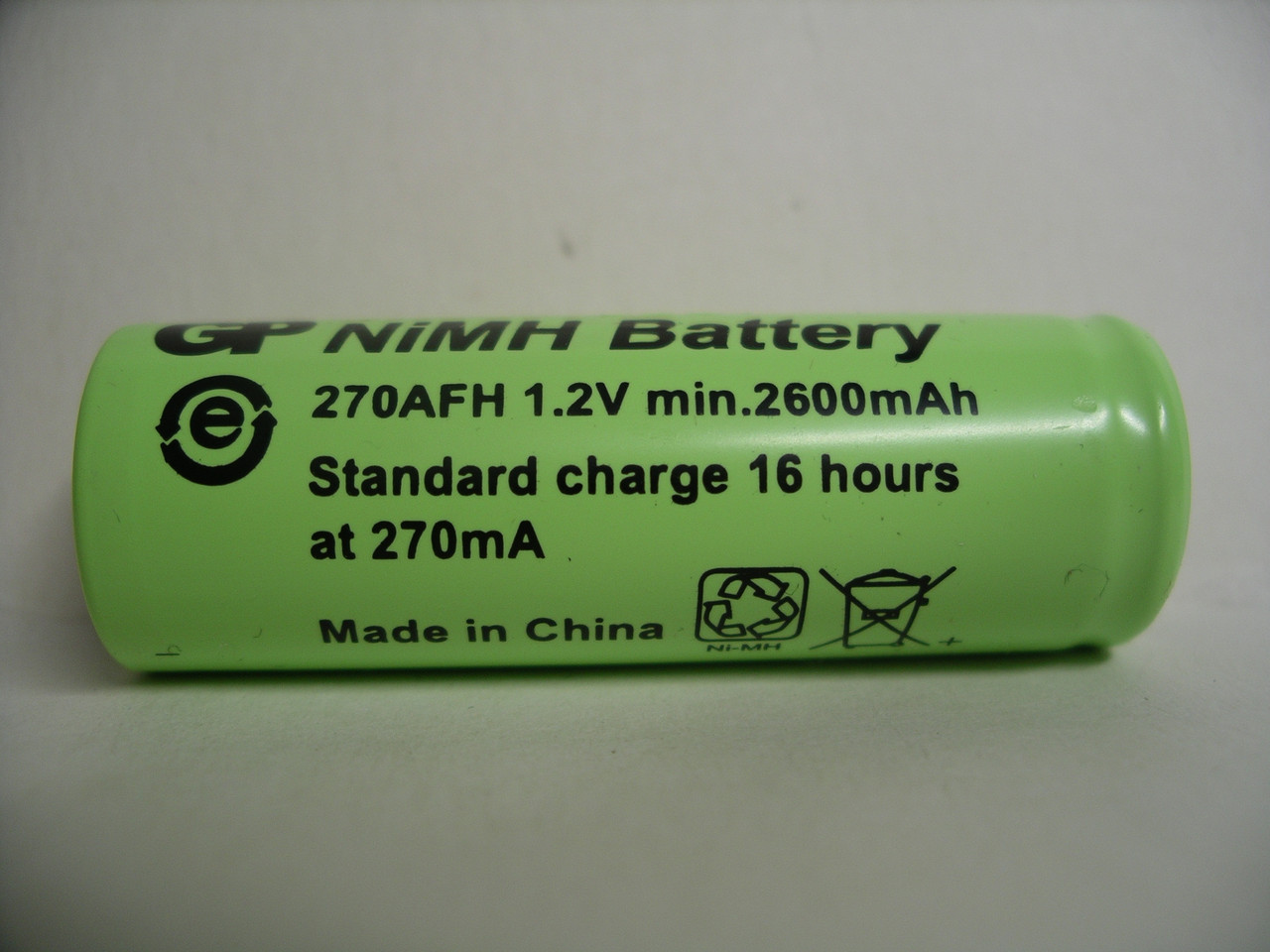 Акумулятор GP 270AFH 2700mAh NiMH 1.2V A HR-AU технічний