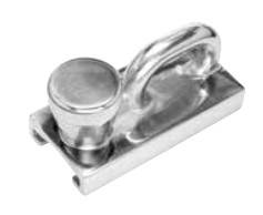 Каретка на погон з обушком і фіксатором, арт. 8564434, нержавіюча сталь А4, 34мм