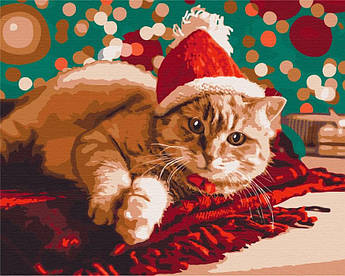Картина за номерами Санта котик BrushMe 40 х 50 см (BS51356)