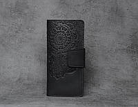 Шкіряний гаманець ручної роботи, якісний клатч-гаманець, гаманець з авторським тисненням