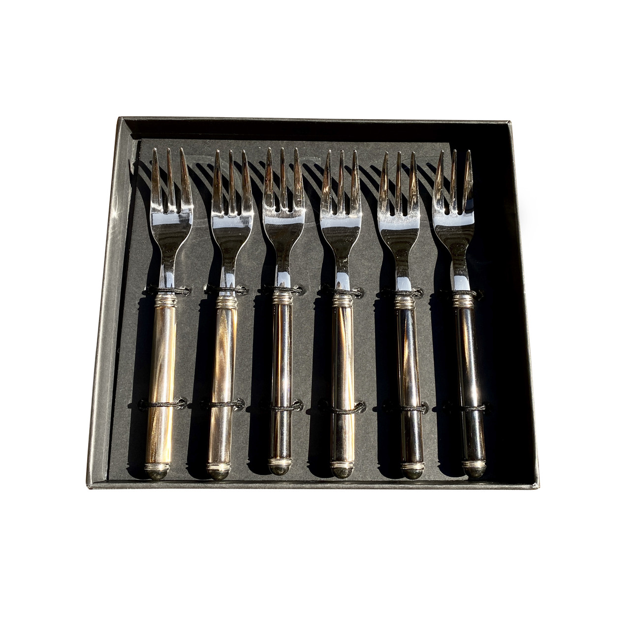 Набір виделок для торта Domus&Design Idis Brown Pearl 6 шт CD4IDSS/MR