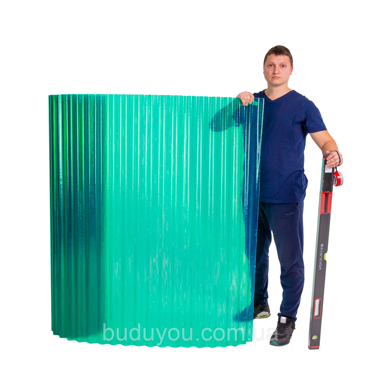 Пластиковий прозорий шифер в рулонах армований ІталПласт (зелений)