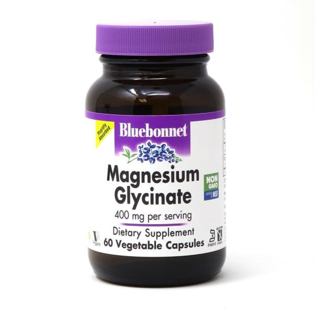 Магний Глицинат, 400 Мг, Magnesium Glycinate, Bluebonnet Nutrition, 60 ...