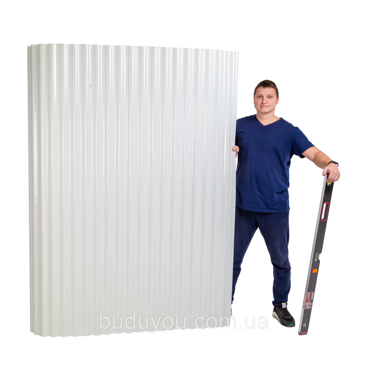 Прозорий шифер білий Італпласт (молочний), фото 1