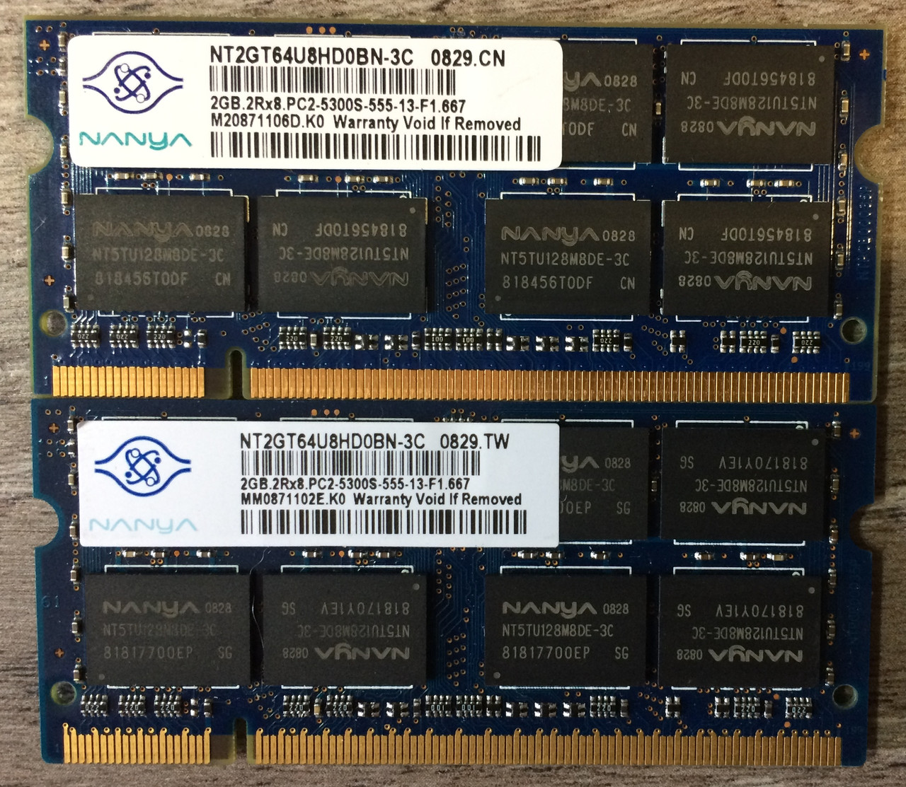 Для ноутбука 4GB 2x2GB DDR2 667MHz Nanya PC2 5300S 2Rx8 RAM Оперативна пам'ять