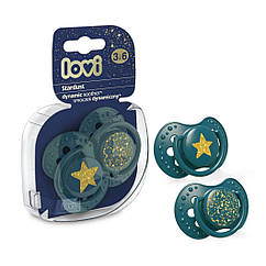 Пустушка силіконова динамічна LOVI Stardust зелена (2шт\уп) 3-6 міс