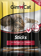 Лакомство для кошек GimCat Джимкет grain-free Sticks палочки с птицей, 1 шт