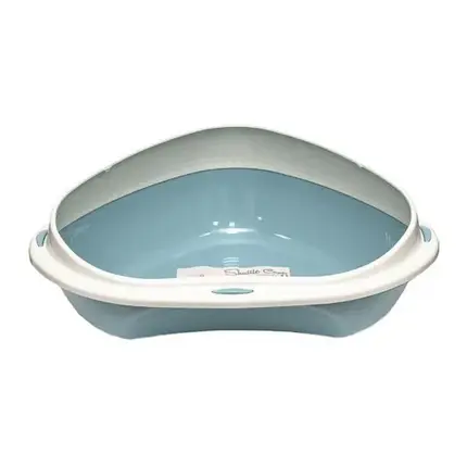 Туалет кутовий з бортиком Georplast Shuttle Corner для кішок, 58×48×20,5 см, блакитний, фото 2