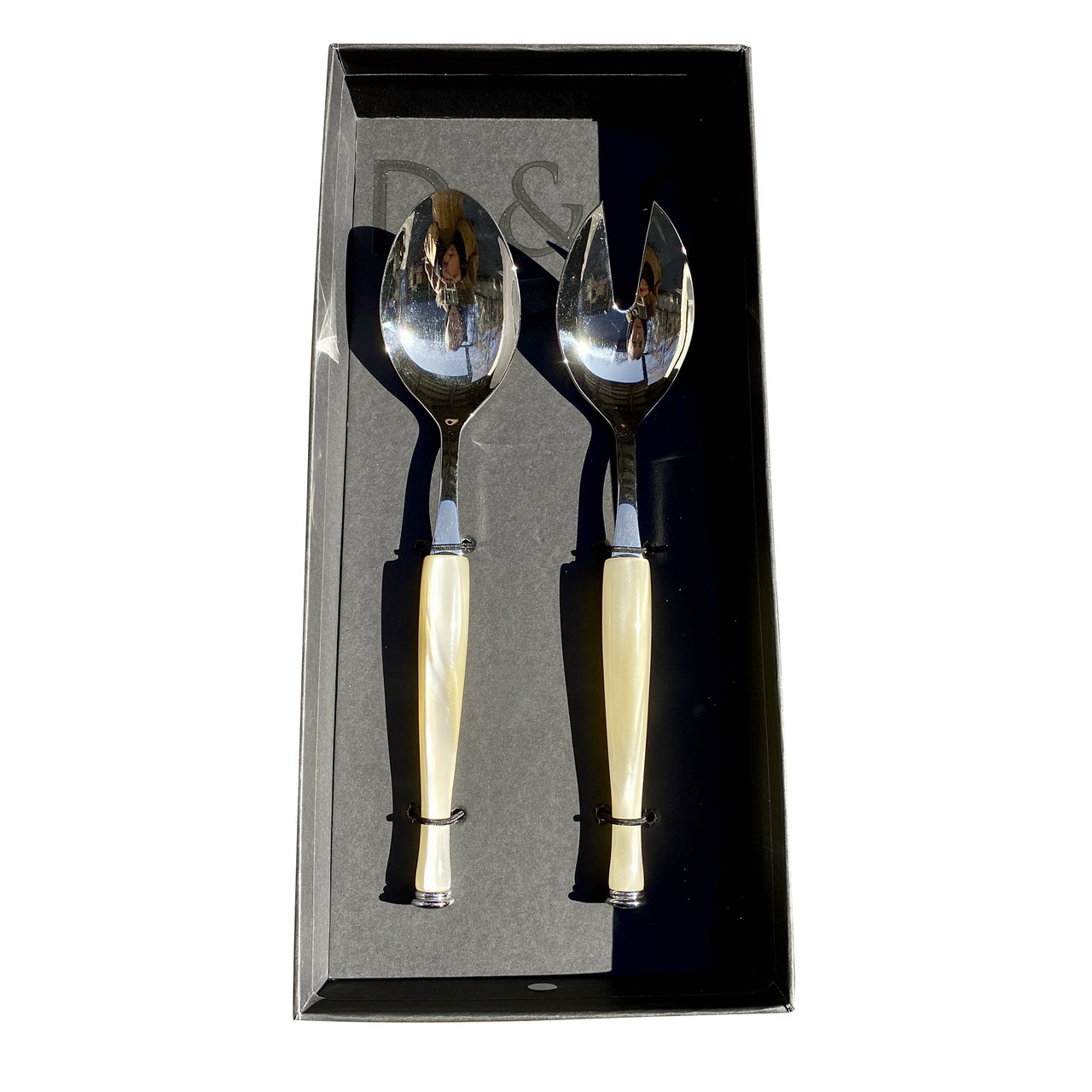 Набір ложок для салату Domus&Design Motivi Champagne Pearl 2 шт CD3MV/CH