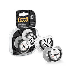 LOVI Пустушка силіконова динамічна Salt&Pepper 6-18м ( 2 шт.)