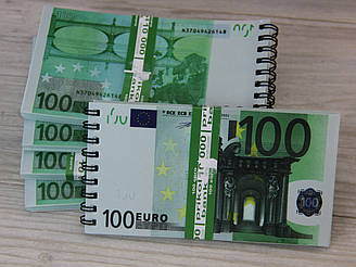 Блокнот для нотаток 100 € на пружині