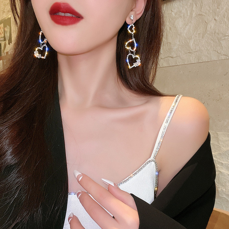 Сережки з страз «Сердечка», фото 1