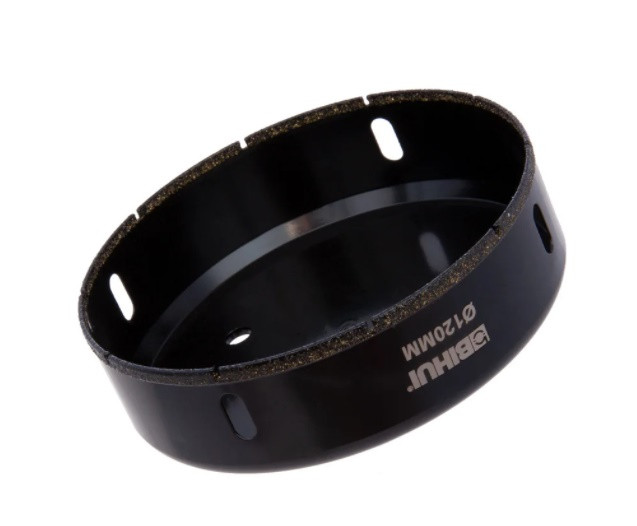 💎Алмазна коронка BIHUI гальванічна для мокрого свердління 120 мм, фото 1