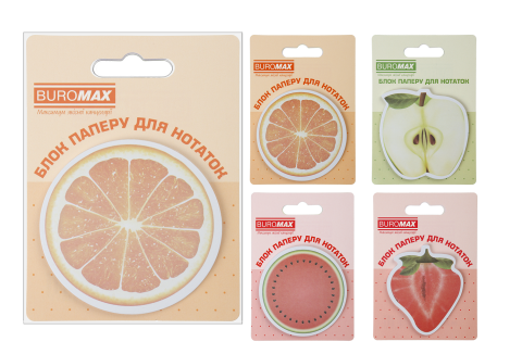 Блок для заміток з клейким шаром BM.2381-75 FRUITS 70х70мм, 30арк (24)