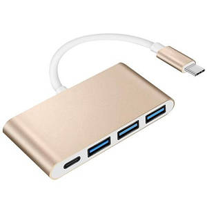 USB 3.1 Type-C хаб розгалужувач на 4x USB 3.0/USB 2.0, BC1.2, метал