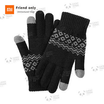 Зимові теплі рукавички Xiaomi FO Touch Screen Gloves для сенсорних екранів чоловічі жіночі Чорний 2016P