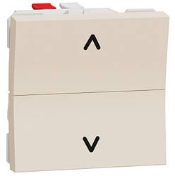 Unica New вимикач для жалюзі 2-клавішний кнопковий схема 4, 6А, 2 модуля беж Schneider Electric, NU320744