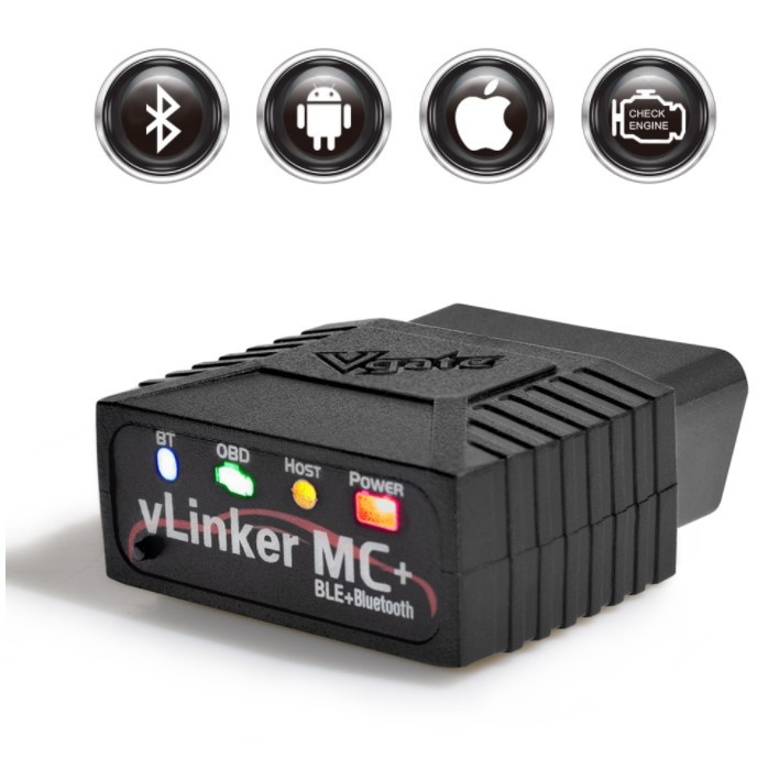 Діагностичний адаптер OBD2 Vgate VLinker MC+ Bluetooth 4.0 для Android/iOS оновлений