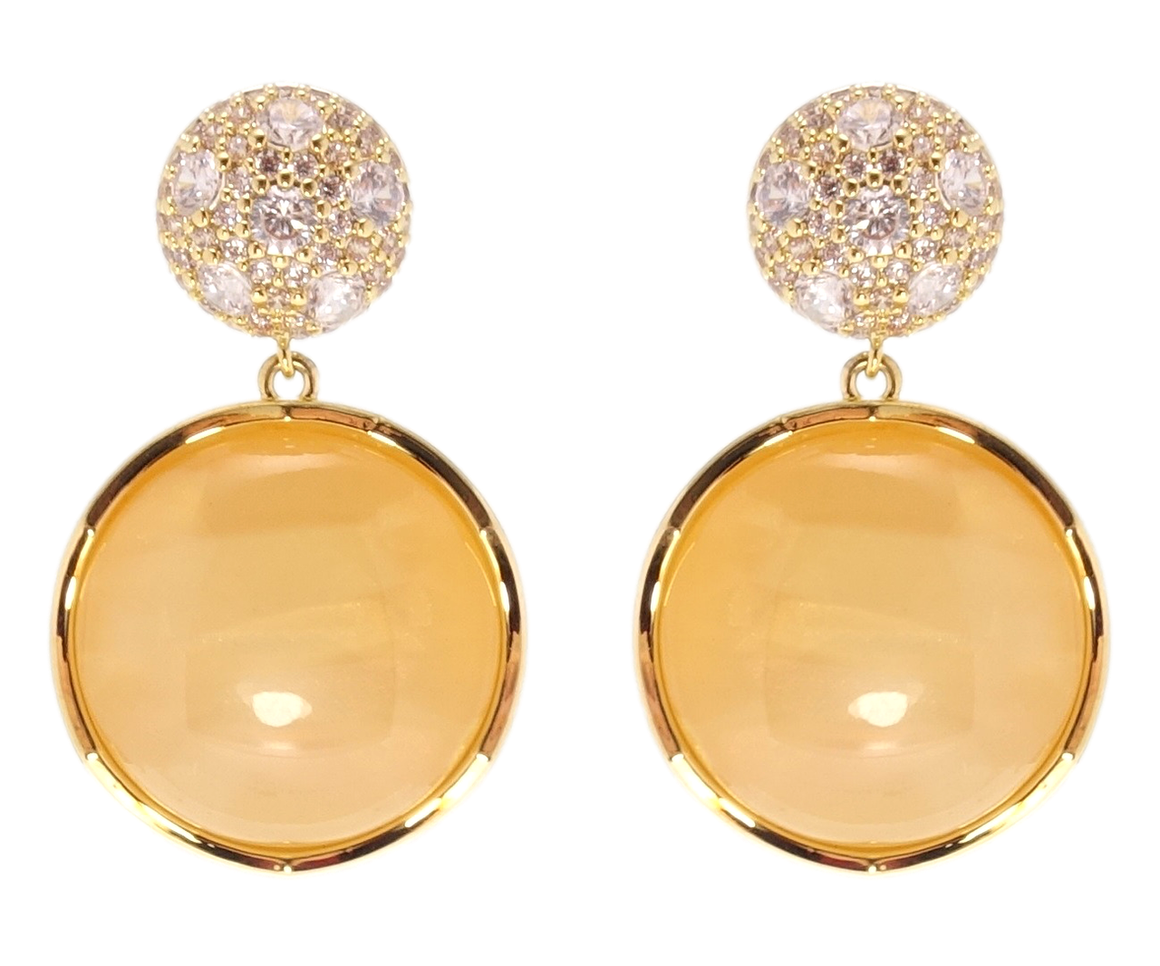 Сережки Xuping QQMM Позолота 14K пусети "Підвіски з цирконієм"