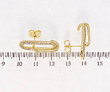 Сережки Xuping QQMM Позолота 14K пусети "Інкрустація цирконієм", фото 3