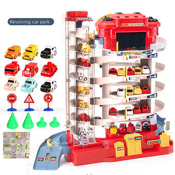 Дитячий ігровий гараж, паркінг "Cute Set" Track Toys, супер серпантин, 5 рівнів, машинки в комплекті