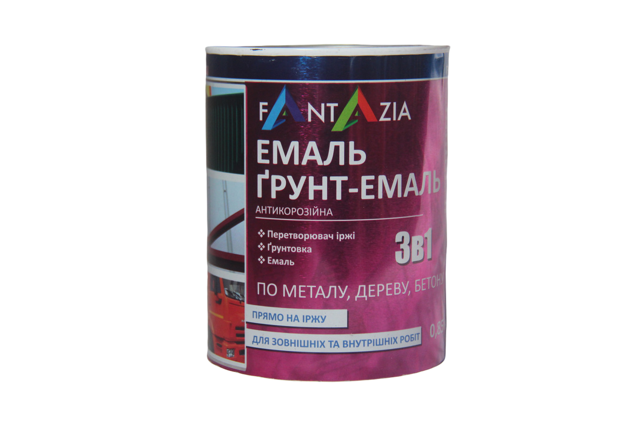 Ґрунт-емаль антикорозійна 3 в 1 Fantazia темно-сіра 0,8 кг