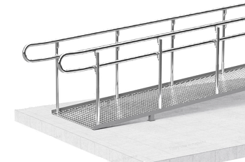 Поручні на пандус для інвалідів із неіржавкої сталі AISI 304 на гачку
