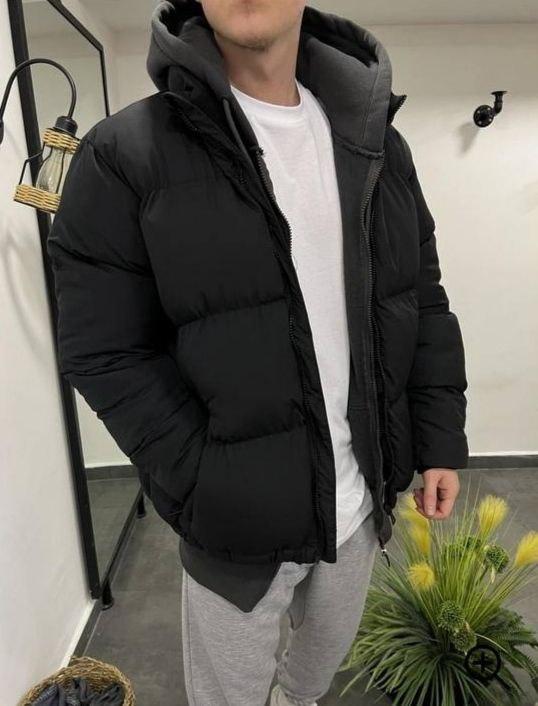 Мужская Тёплая Куртка Черная на Синтепоне, Зима — Купить Недорого на ...