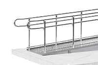 Перила на пандус для инвалидов из нержавейки AISI 304 на крюке с отбойником