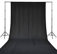 Фон для фото, фотофон чорний тканинний, студійний фон для фото 1х1,5м